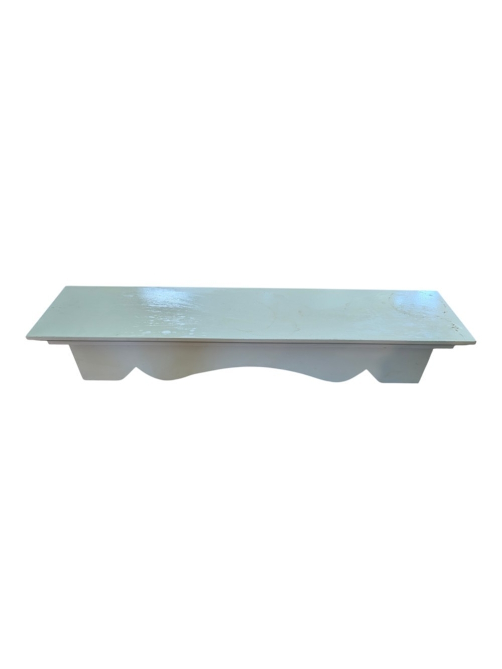 White Decorative Wall Shelf with Scalloped Apron
